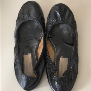 Lanvin black patent leather flats